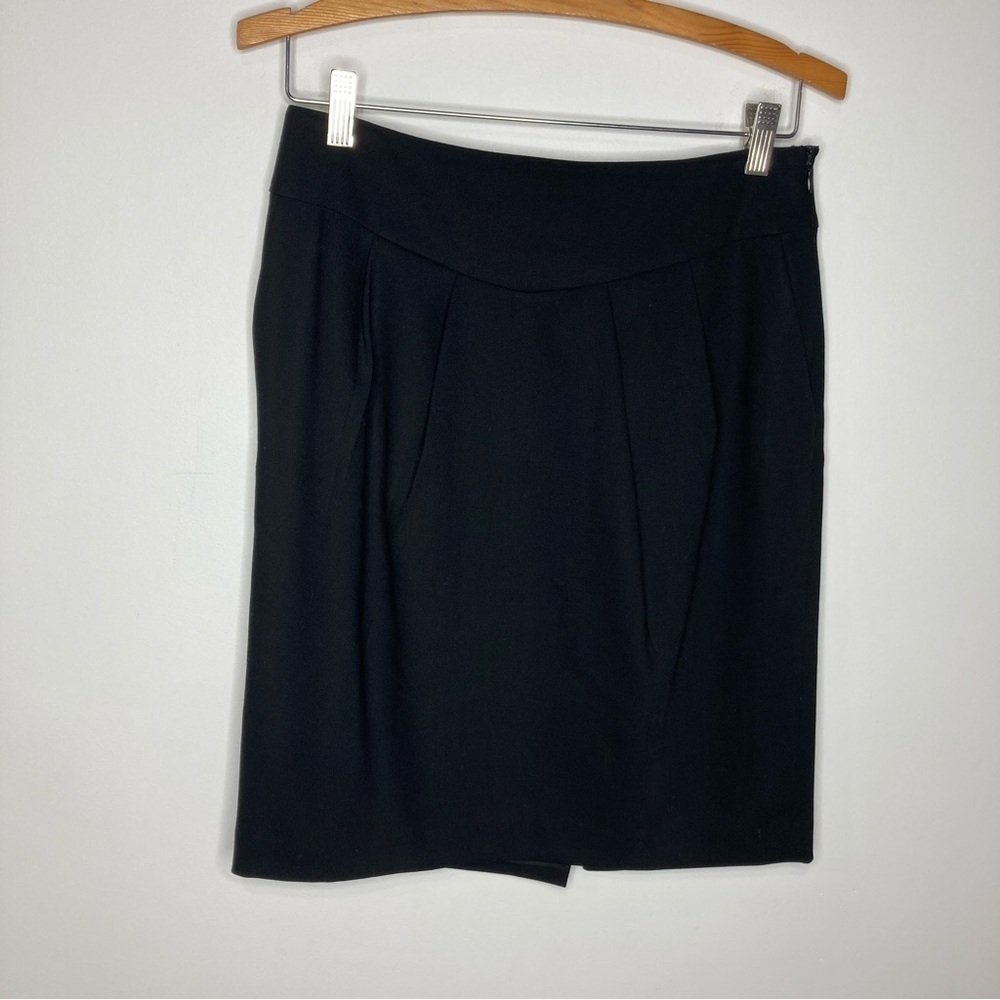 Loft pleated wool skirt black size 2